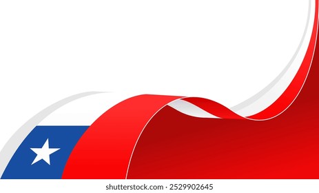 fundo de vetor de bandeira ondulada do chile com espaço de cópia para texto.