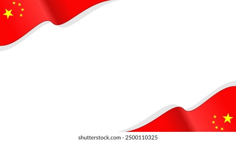 wavy china flag vector background with copy space for text. china national day