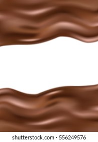 Wavy chocolate background over white background template. Melting horizontally chocolate and milk chocolate continuity wavy. EPS 10 vector file included