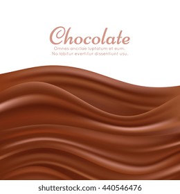 Wavy chocolate splash vector background. Template banner with chocolate, illustration pattern of liquid chocolate