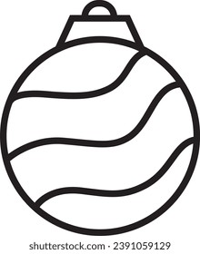 Wavy Christmas Tree Ornament Vector Icon for Web and Graphic Design