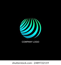 wavy circle abstract vector logo, brand business, professional logo