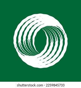 wavy circle bagel dynamic in green background