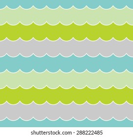 Wavy circles background. Seamless pattern. Vector.