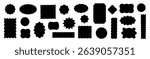 Wavy circular, oval and rectangular shape elements set. Abstract elements for template, stickers, promo design, web design and social media