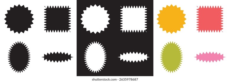 Wavy circular, oval and rectangular shape elements . Vector for websites, mobile interfaces, presentations, banner, visual branding etc. Vector illustration. isolated on white and black background.