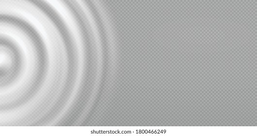 Wavy circular pulsation of milk, water. Splash from falling drop of dairy products, cosmetic creams. Swirl drop of liquid, top view.