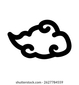 wavy clouds icon on white background