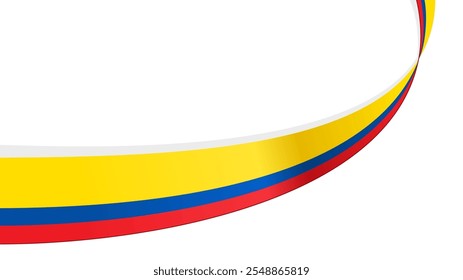 wavy colombia flag vector background with copy space for text. colombia national day