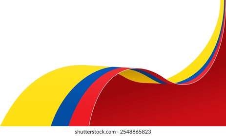 fundo de vetor de bandeira ondulada colômbia com espaço de cópia para texto. dia nacional da colômbia