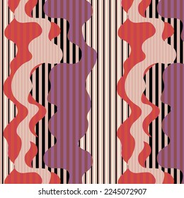 wavy color creative fabric retro pattern 