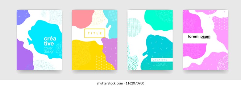 Wavy color gradient pattern on white background. Vector trend shape for brochure cover template design