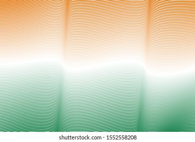 Wavy Color line such as the flag fabric. Orange, White and Green as the National flag of India