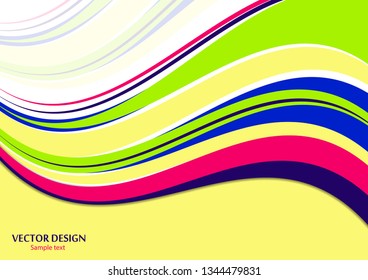 Wavy color stripes, lines. Trendy saturated colors. Bright abstract pattern. Vector background for web design, site, wallpaper, banner, presentation, cover.