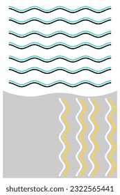 Wavy colored elements on a gray-white background. Cute illustration.