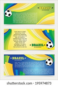 Wavy colorful abstract background in Brazil flag concept.