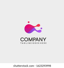 wavy colorful abstract vector logo design template 