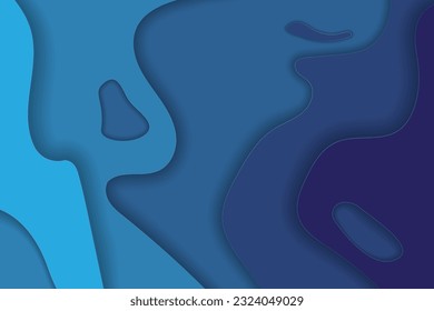 Wavy colorful background with 3D style. Modern liquid background. Abstract textured background with mixing blue tones color. Eps10 vector illustration