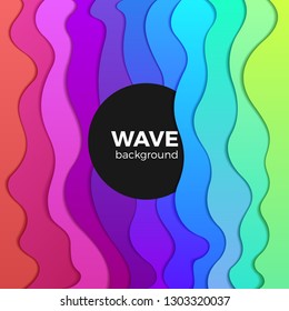 Wavy Colorful Background abstract design vector. Rainbow Waves creative template.