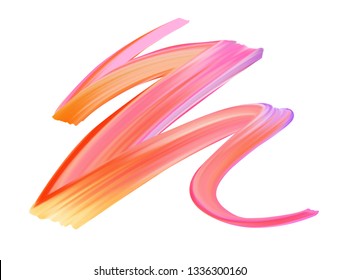 Wavy colorful brush stroke line. Watercolor or acrylic paint imitation. Template for your designs.