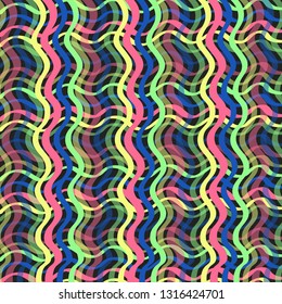 Wavy colorful line pattern