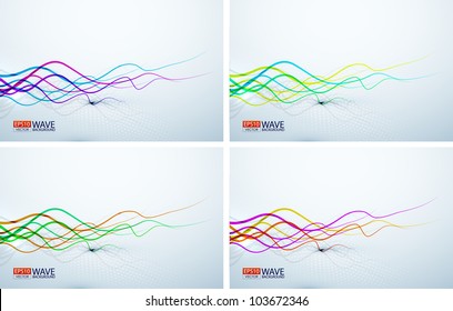 Wavy colorful lines abstract backgrounds