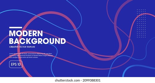 Wavy colorful lines background. Abstract landing page template. 