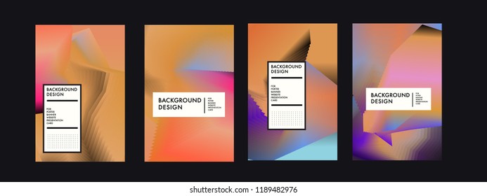 Wavy Colorful Marble Background Set. Trendy Gradient Shapes Composition. Eps10 Vector.
