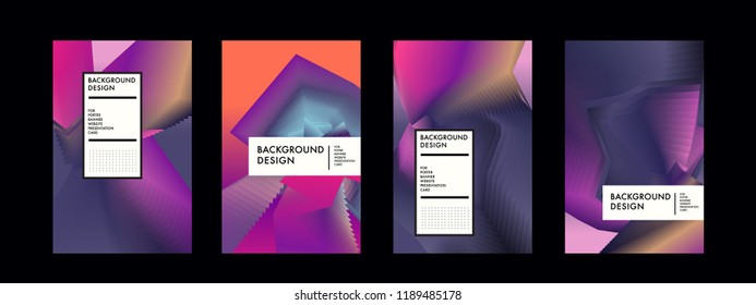 Wavy Colorful Marble Background Set. Trendy Gradient Shapes Composition. Eps10 Vector.