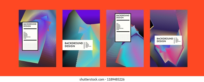 Wavy Colorful Marble Background Set. Trendy Gradient Shapes Composition. Eps10 Vector.