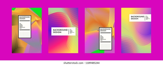 Wavy Colorful Marble Background Set. Trendy Gradient Shapes Composition. Eps10 Vector.