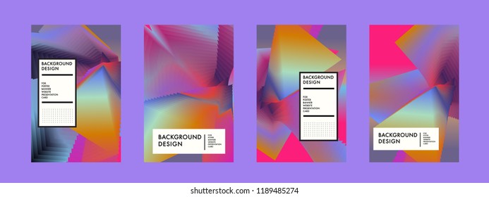 Wavy Colorful Marble Background Set. Trendy Gradient Shapes Composition. Eps10 Vector.