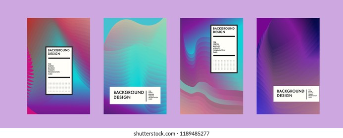 Wavy Colorful Marble Background Set. Trendy Gradient Shapes Composition. Eps10 Vector.