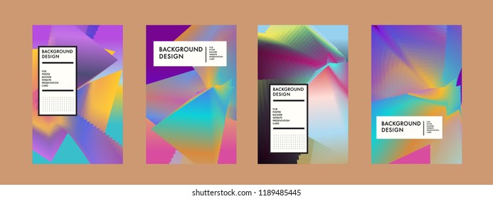 Wavy Colorful Marble Background Set. Trendy Gradient Shapes Composition. Eps10 Vector.