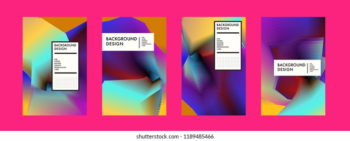 Wavy Colorful Marble Background Set. Trendy Gradient Shapes Composition. Eps10 Vector.