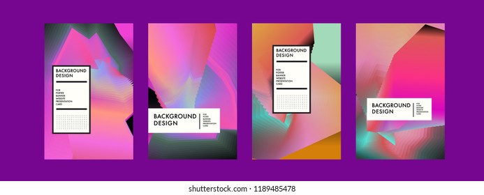 Wavy Colorful Marble Background Set. Trendy Gradient Shapes Composition. Eps10 Vector.