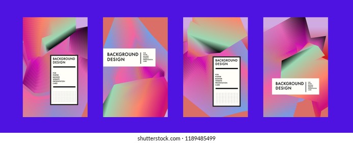 Wavy Colorful Marble Background Set. Trendy Gradient Shapes Composition. Eps10 Vector.