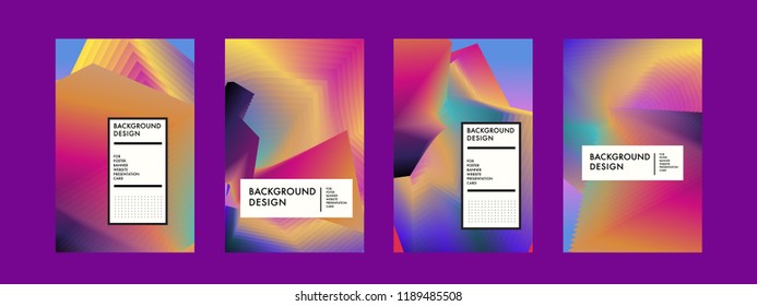 Wavy Colorful Marble Background Set. Trendy Gradient Shapes Composition. Eps10 Vector.