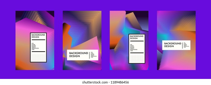 Wavy Colorful Marble Background Set. Trendy Gradient Shapes Composition. Eps10 Vector.