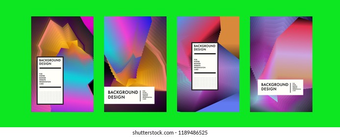 Wavy Colorful Marble Background Set. Trendy Gradient Shapes Composition. Eps10 Vector.