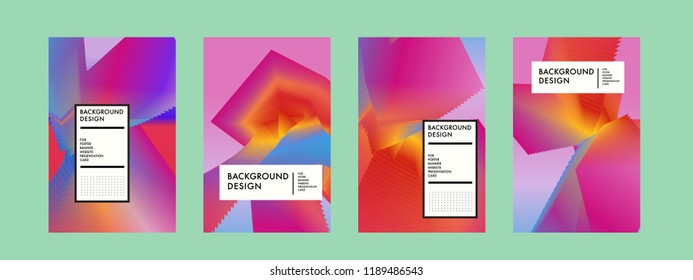 Wavy Colorful Marble Background Set. Trendy Gradient Shapes Composition. Eps10 Vector.