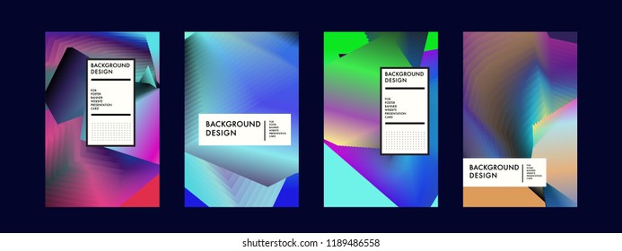 Wavy Colorful Marble Background Set. Trendy Gradient Shapes Composition. Eps10 Vector.