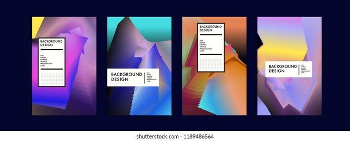Wavy Colorful Marble Background Set. Trendy Gradient Shapes Composition. Eps10 Vector.