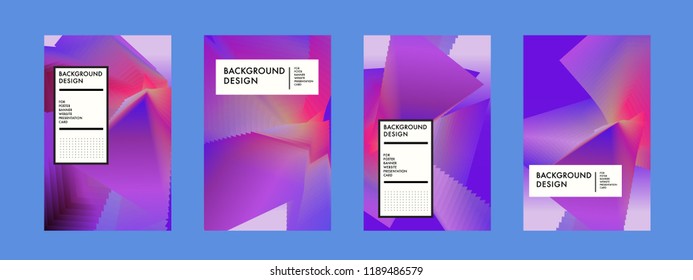 Wavy Colorful Marble Background Set. Trendy Gradient Shapes Composition. Eps10 Vector.