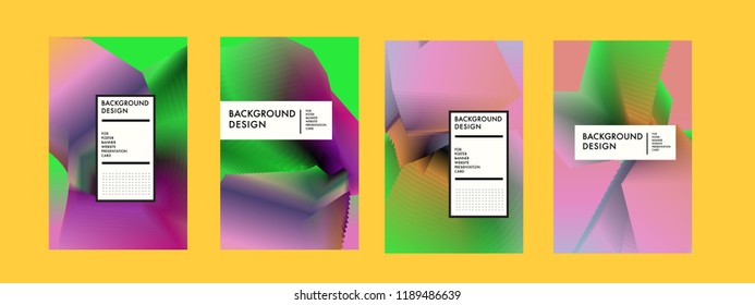 Wavy Colorful Marble Background Set. Trendy Gradient Shapes Composition. Eps10 Vector.