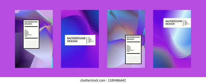 Wavy Colorful Marble Background Set. Trendy Gradient Shapes Composition. Eps10 Vector.