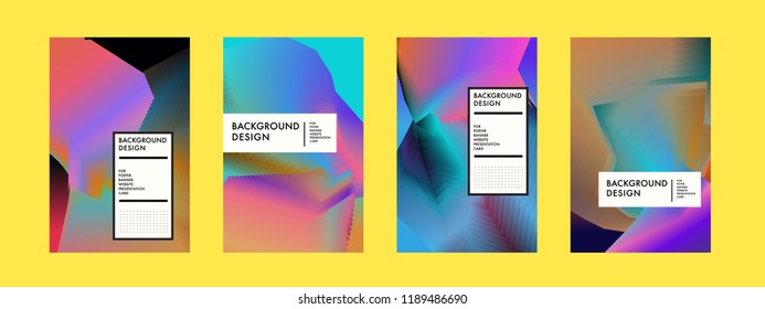 Wavy Colorful Marble Background Set. Trendy Gradient Shapes Composition. Eps10 Vector.