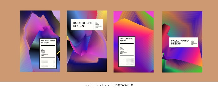 Wavy Colorful Marble Background Set. Trendy Gradient Shapes Composition. Eps10 Vector.