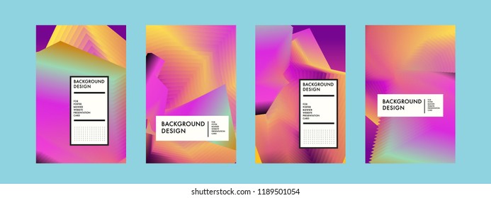 Wavy Colorful Marble Background Set. Trendy Gradient Shapes Composition. Eps10 Vector.