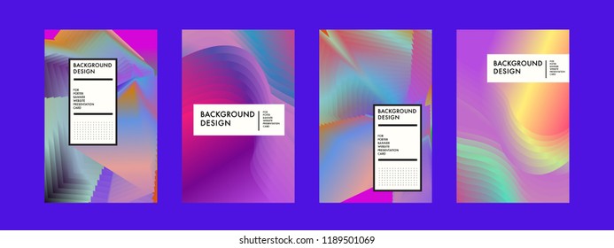 Wavy Colorful Marble Background Set. Trendy Gradient Shapes Composition. Eps10 Vector.